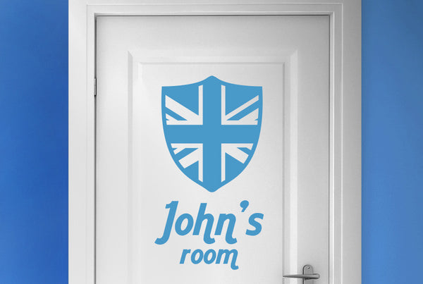 Personalised British Shield Door Room Sticker