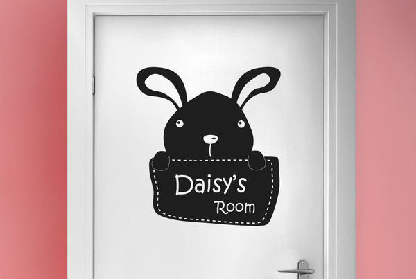 Personalised Bunny Rabbit Kids Door Room Sticker