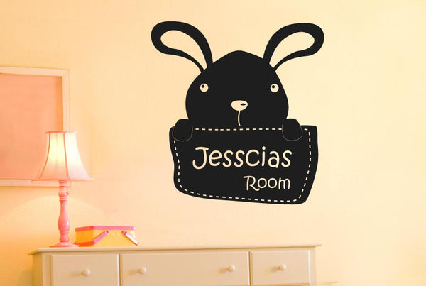 Personalised Bunny Rabbit Kids Room Sign Wall Sticker