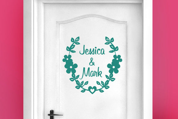 Personalised Couples Name Door Room Sticker