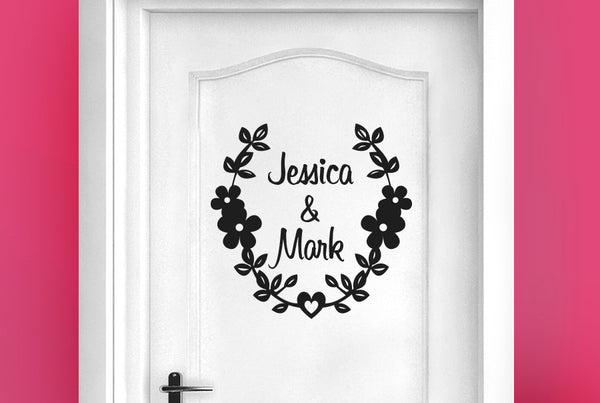 Personalised Couples Name Door Room Sticker