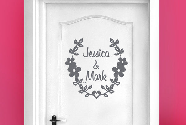 Personalised Couples Name Door Room Sticker