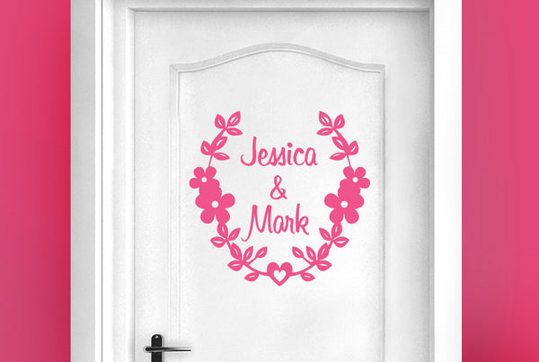 Personalised Couples Name Door Room Sticker