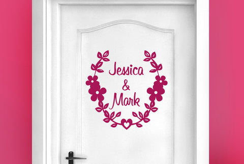 Personalised Couples Name Door Room Sticker