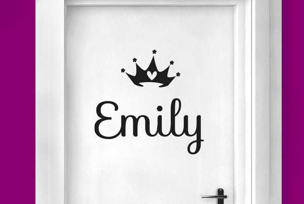 Personalised Crown Door Room Sticker