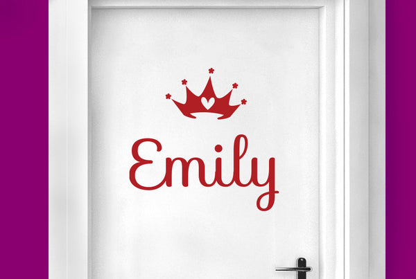 Personalised Crown Door Room Sticker