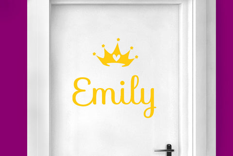 Personalised Crown Door Room Sticker
