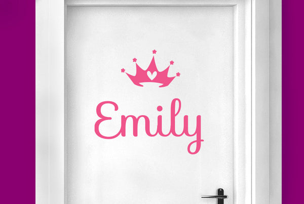 Personalised Crown Door Room Sticker