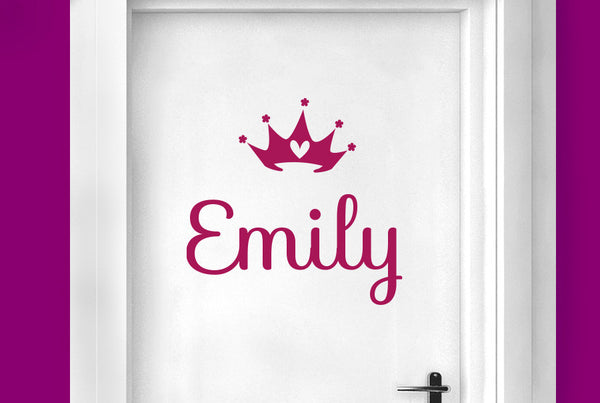 Personalised Crown Door Room Sticker