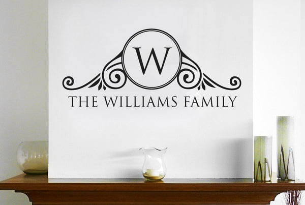 Personalised Family Surname Ornate Home Sign Wall Sticker