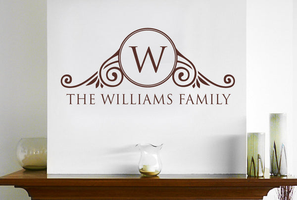 Personalised Family Surname Ornate Home Sign Wall Sticker