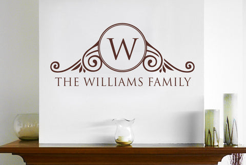Personalised Family Surname Ornate Home Sign Wall Sticker