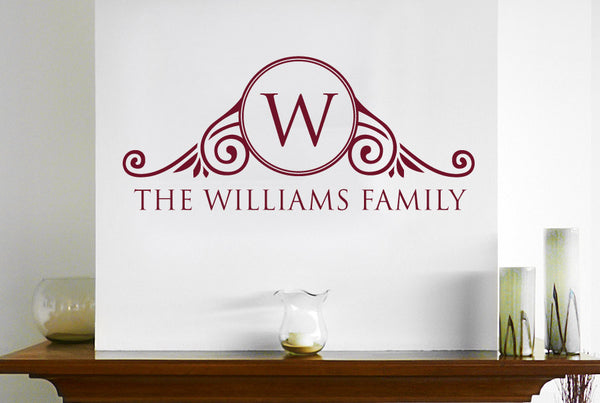 Personalised Family Surname Ornate Home Sign Wall Sticker
