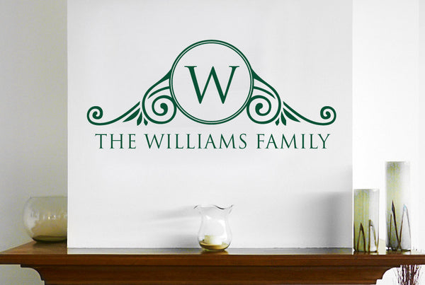 Personalised Family Surname Ornate Home Sign Wall Sticker