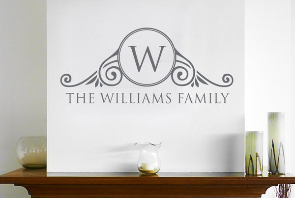 Personalised Family Surname Ornate Home Sign Wall Sticker