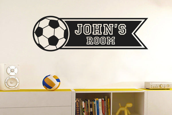 Personalised Football Banner Kids Room Sign Wall Sticker