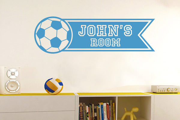 Personalised Football Banner Kids Room Sign Wall Sticker
