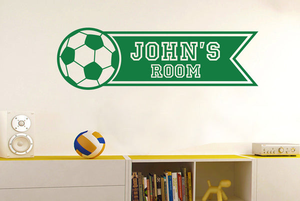 Personalised Football Banner Kids Room Sign Wall Sticker