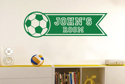 Personalised Football Banner Kids Room Sign Wall Sticker