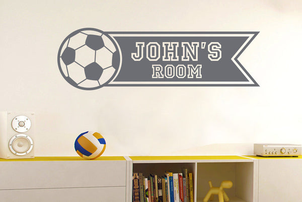 Personalised Football Banner Kids Room Sign Wall Sticker