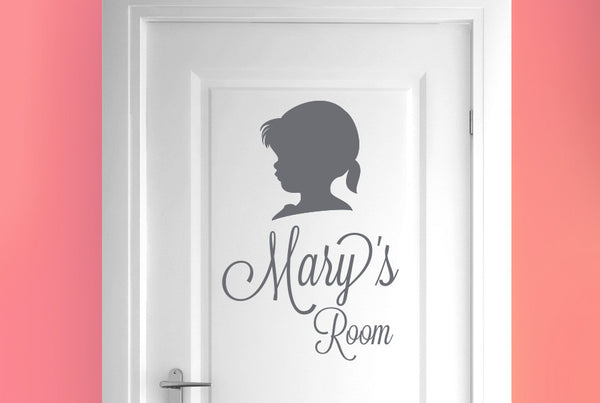 Personalised Girl Profile Door Room Sticker