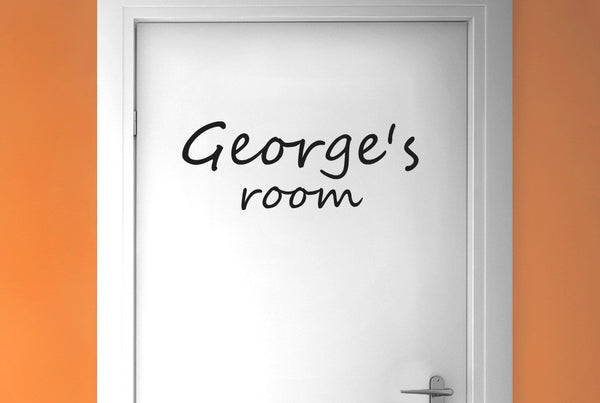 Personalised Hand Written Door Room Sticker