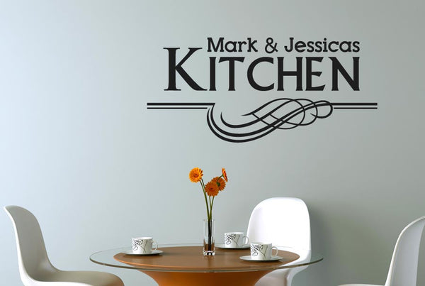 Personalised Kitchen Underlined Wall Sticker