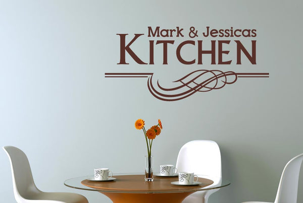 Personalised Kitchen Underlined Wall Sticker