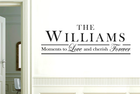 Personalised Moments To Love And Cherish Forever Wall Sticker