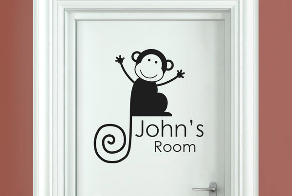 Personalised Monkey Boys Door Room Sticker