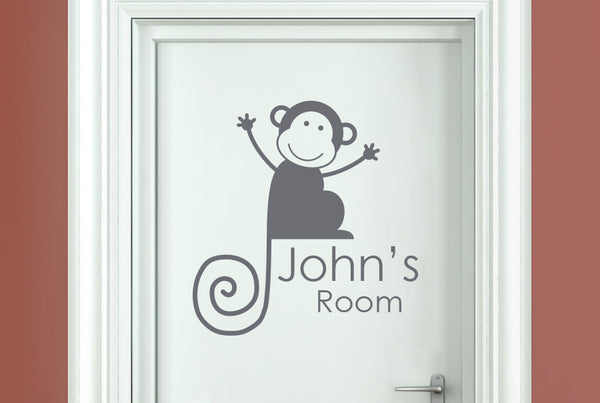 Personalised Monkey Boys Door Room Sticker