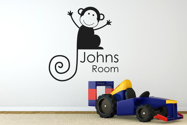 Personalised Monkey Boys Room Sign Wall Sticker