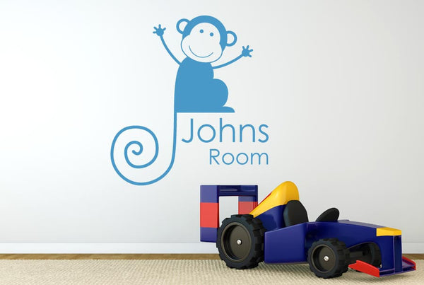 Personalised Monkey Boys Room Sign Wall Sticker