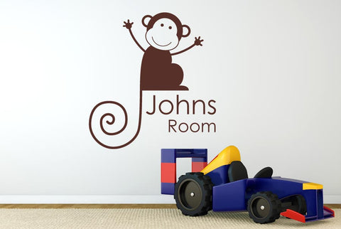 Personalised Monkey Boys Room Sign Wall Sticker