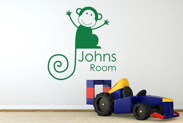 Personalised Monkey Boys Room Sign Wall Sticker