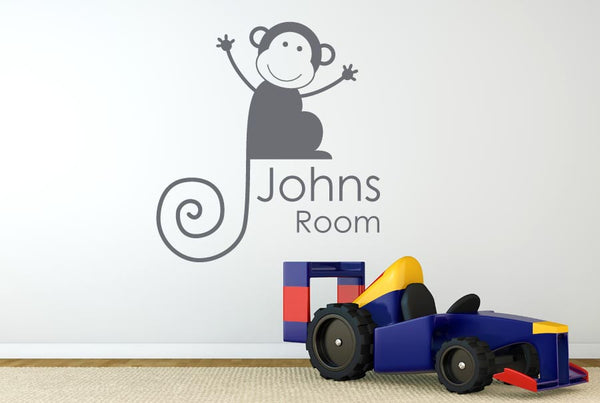 Personalised Monkey Boys Room Sign Wall Sticker