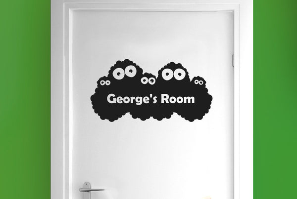 Personalised Monster Kids Door Room Sticker