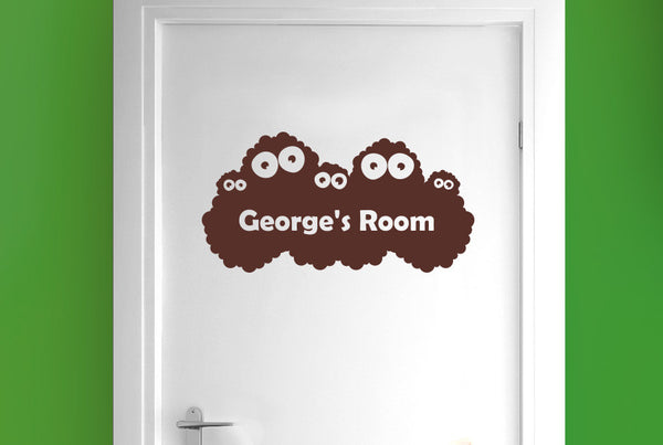 Personalised Monster Kids Door Room Sticker