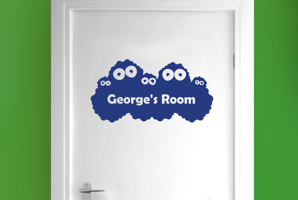 Personalised Monster Kids Door Room Sticker