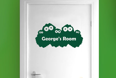 Personalised Monster Kids Door Room Sticker