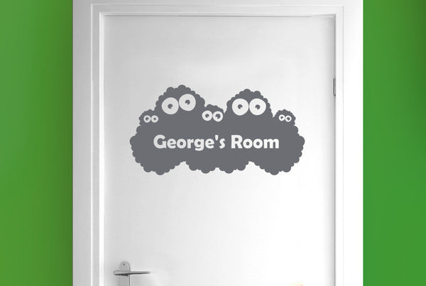 Personalised Monster Kids Door Room Sticker