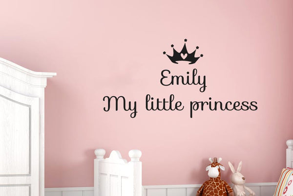 Personalised My Little Princess With Heart Crown Wall Sticker
