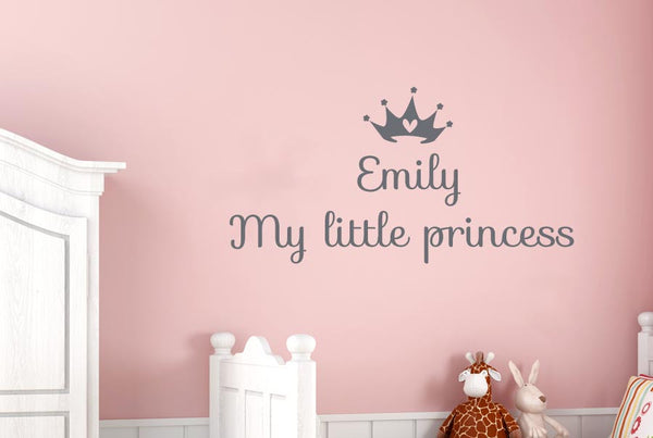 Personalised My Little Princess With Heart Crown Wall Sticker