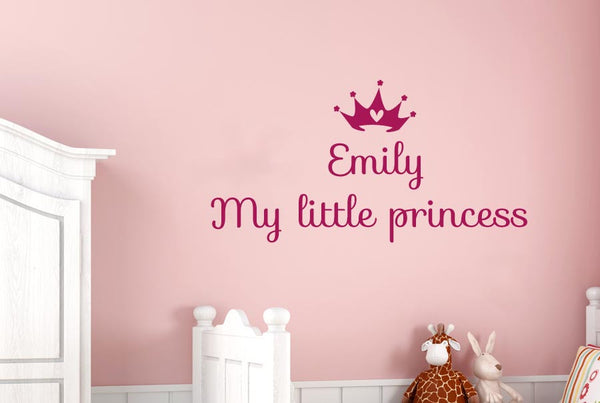 Personalised My Little Princess With Heart Crown Wall Sticker
