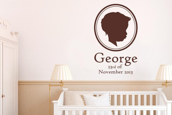 Personalised Name And Babys Birth Date Wall Sticker