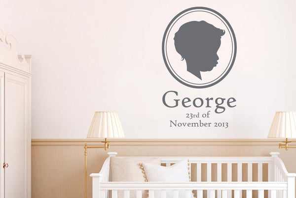 Personalised Name And Babys Birth Date Wall Sticker