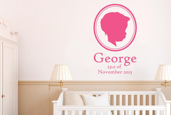 Personalised Name And Babys Birth Date Wall Sticker