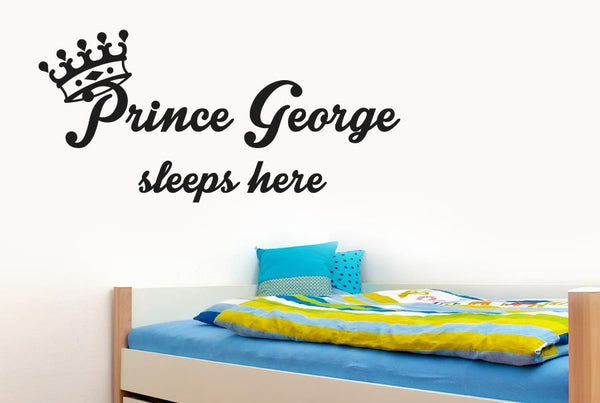 Personalised Prince Sleeps Wall Sticker