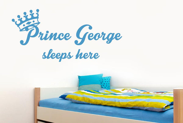 Personalised Prince Sleeps Wall Sticker