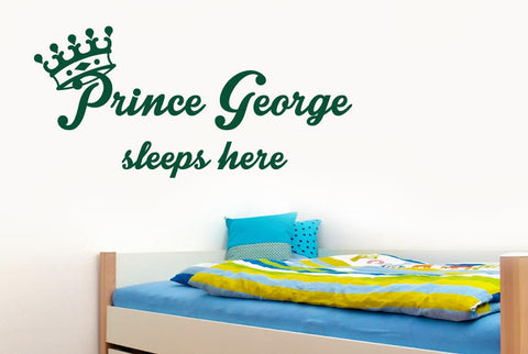 Personalised Prince Sleeps Wall Sticker